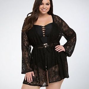 Lace Tie Swim Cover Up